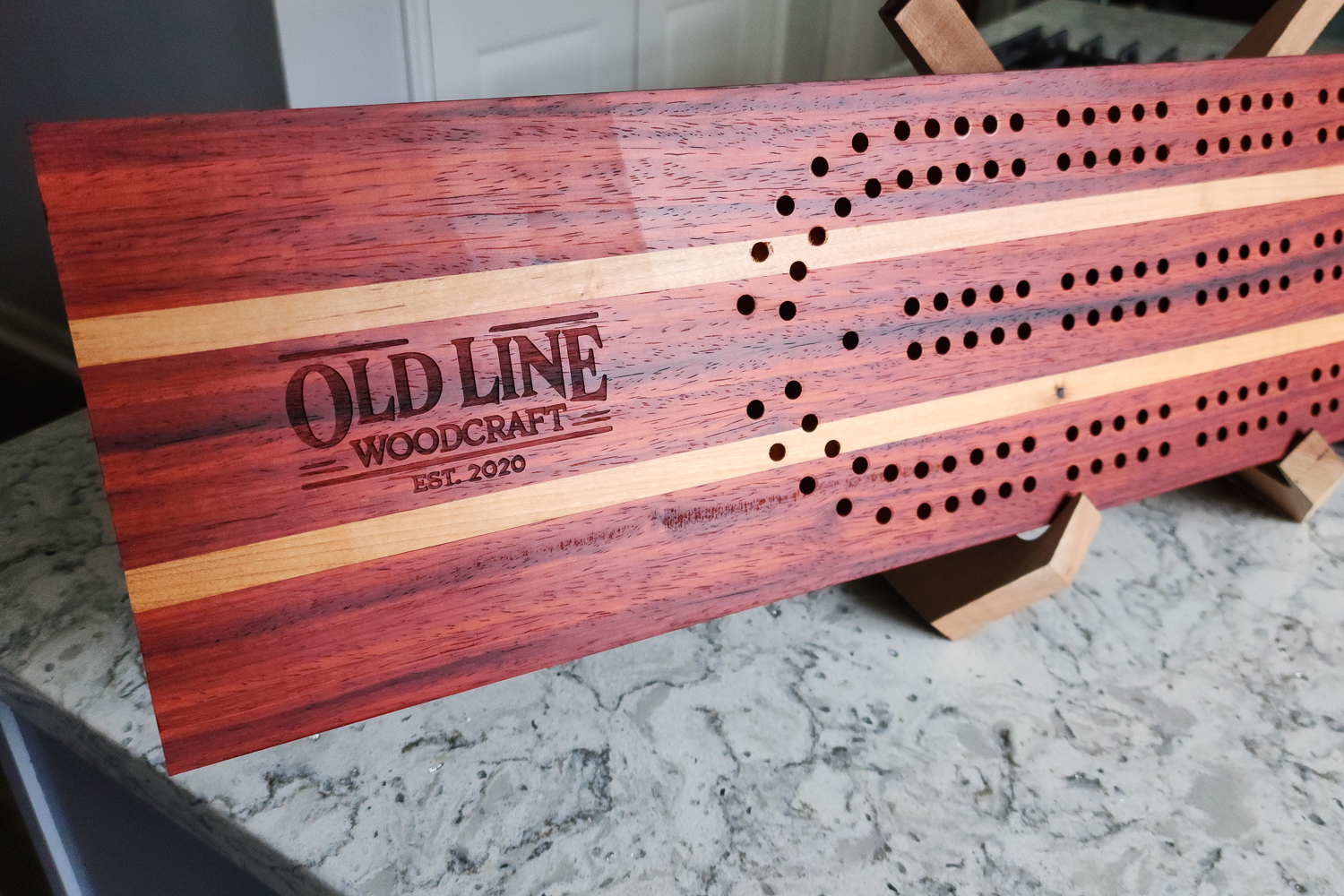 Padauk & Maple Cribbage Board (#175)